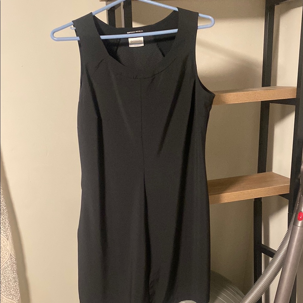 Columbia Black Sheath Mini Dress Square Neck Sleeveless